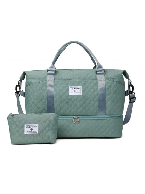 Large Capacity Travel Bag Set, Travel Organizer Bag, Letter Pattern Zipper Travel Bag with Shoe Compartment, Casual Sports Fitness Bag for Women & Men