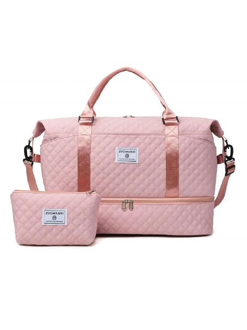 Large Capacity Travel Bag Set, Travel Organizer Bag, Letter Pattern Zipper Travel Bag with Shoe Compartment, Casual Sports Fitness Bag for Women & Men