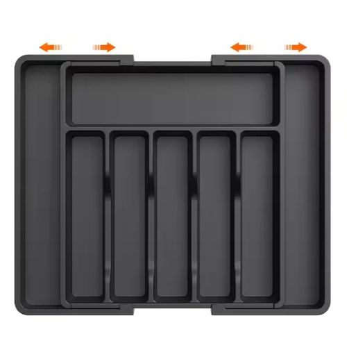 Plastic Adjustable Cutlery Drawer Dividers Organizer Holder Silverware Flatware Organizer Expandable Kitchen Drawer Organizer
