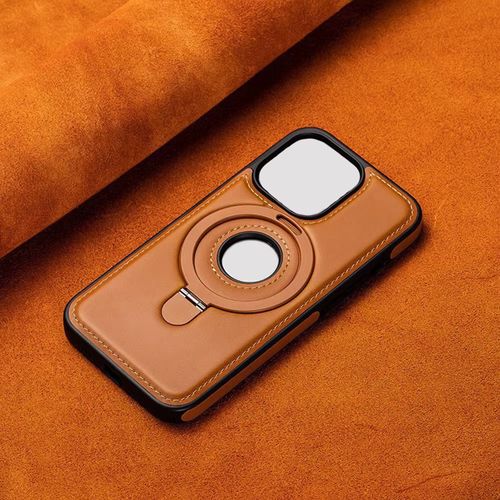 Luxurious Leather Invisible Stand iPhone 12 - 16 Series: Premium Protection & Stylish Design