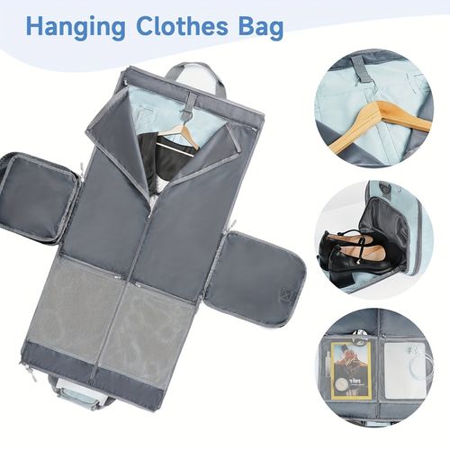 Foldable Hanging Travel Garment Bag 2 in 1 Multifunctional Duffel with Shoe Compartment Overnight Weekend Trip Suit Carrier Gym Bag Christmas Gift