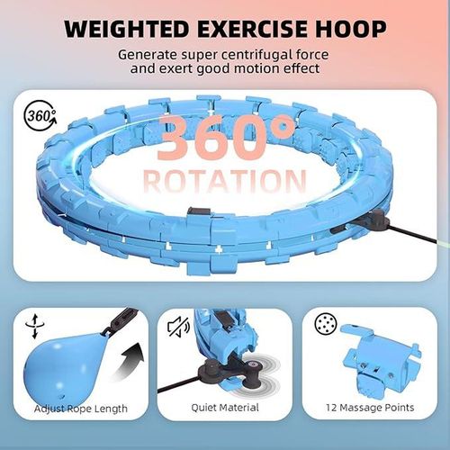 Weighted Fitness Hula Hoop with Waist Trimmer – Adjustable & Durable