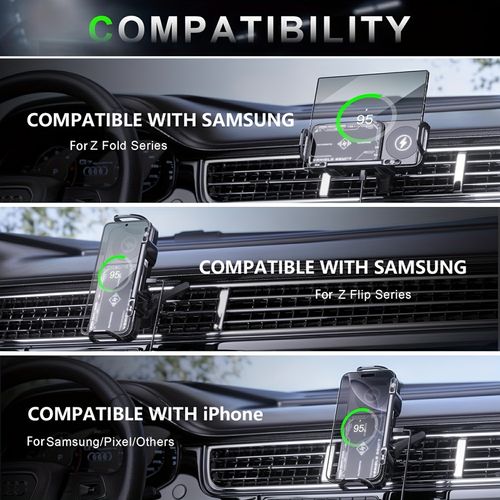 Smart Auto-Clamp Wireless Car Charger – 15W Fast Charge Mount