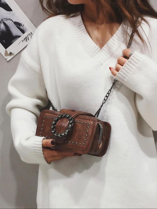 Women's Elegant Chain Strap Crossbody Bag, Fashionable Shoulder Bag for Daily Used, Casual Trendy Versatile High-quality Daily Commuting Bag, Adjustable Crossbody