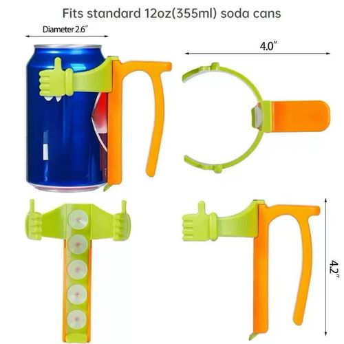 New Product Soda Can Lids and Holders with Spill-proof Lid, Straw, and Can Holder