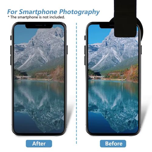 37MM Professional Clip-on Phone Filter Lens ND2-400 Adjustable Neutral Density Filter with Phone Clip Lens Protector
