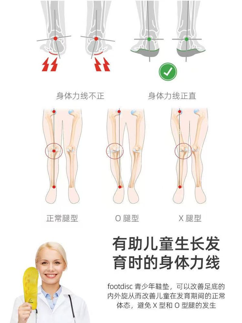Flat Foot Support Orthopedic Insoles for Kids Have Stability on Sporting