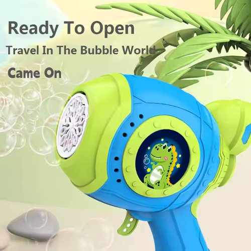 Handheld Bubble Gun Outdoor Small Space Dinosaur Electric Automatic Absorption Bubble Gun Boys and Girls Toys