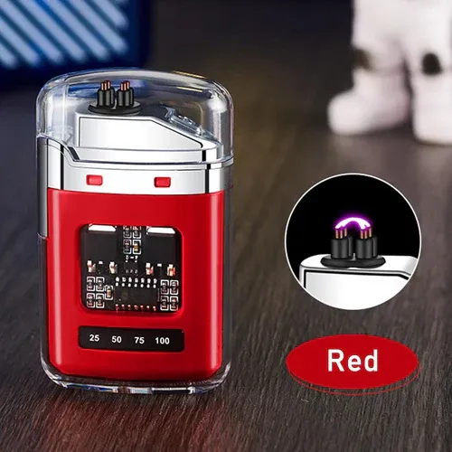 Rechargeable Dual Electric Arc Lighter with LED Display