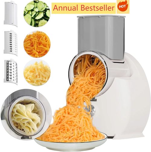 Electric Cheese Grater for Block Cheese,2025 Upgrade Electric Grater for Home Kitchen Use,3 Changeable Blades Salad Shooter Electric Slicer Shredder for Vegetable Fruit Nuts