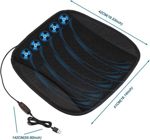 Universal Ventilated Car Seat Cushion with USB Interface Quick Cooling Three-Speed Adjustable Seat Cushion Suitable for All Car Seats, Home and Office Chairs