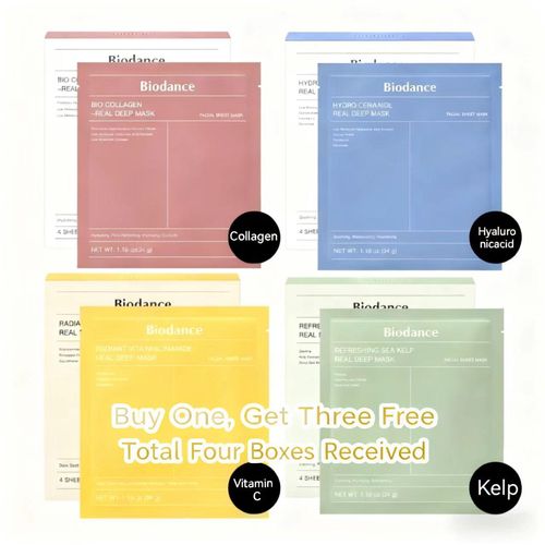 BIODANCE Bio-Collagen Real Deep Mask, Hydrating Overnight Hydrogel Mask, Pore Minimizing, Elasticity, Plumping Improvement, Korean Skincare, Stocking Stuffers for Teen Girls | 1.19oz(34g) x 4ea