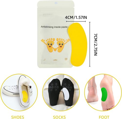 100pcs Natural Shoe Odor Removal Stickers, Bring Fresh Deodorizer Stickers, Deodorant Insole Stickers for Sneakers, Leather Shoes