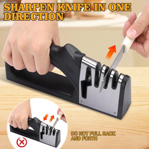 4-In-1 Kitchen Knife Sharpener, Multi-Functional Knife Sharpening Kit, Stylish Kitchen Accessories Suitable For Kitchen Knives, Chef Knives, Precision Knives And Scissors