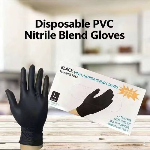 PANKTI Black Nitrile Disposable Gloves - Latex-Free, Powder-Free, Pack of 100, Strong and Puncture-Resistant, Medical, Food Handling, Tatoo Barber Shop Gloves  (Packaging may vary)（2 boxes）