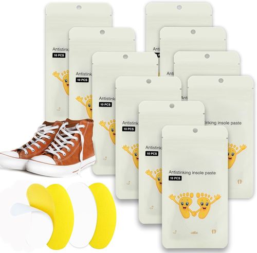 100pcs Natural Shoe Odor Removal Stickers, Bring Fresh Deodorizer Stickers, Deodorant Insole Stickers for Sneakers, Leather Shoes