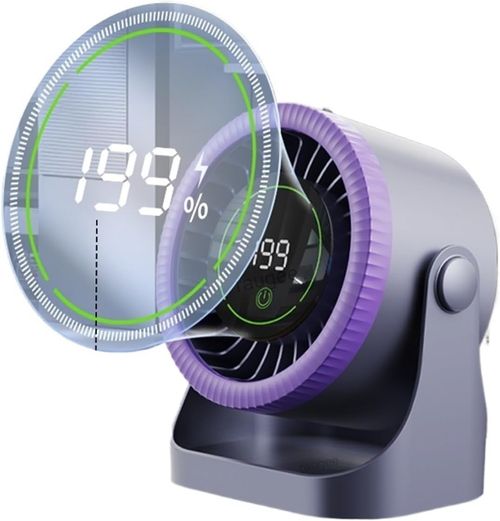 Desk Fan Portable Fit For Fan Small Table Fan With 199 Gear 6000Mah USB Rechargerable Wall Mount Fan Kitchen Home Office(Purple)