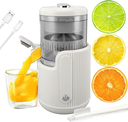 Electric Juicer Machine,Powerful Slow USB Rechargeable Masticating Juicer 360 Degree Motor Easy to Clean Squeezer for Lemon Orange Citrus Fruits