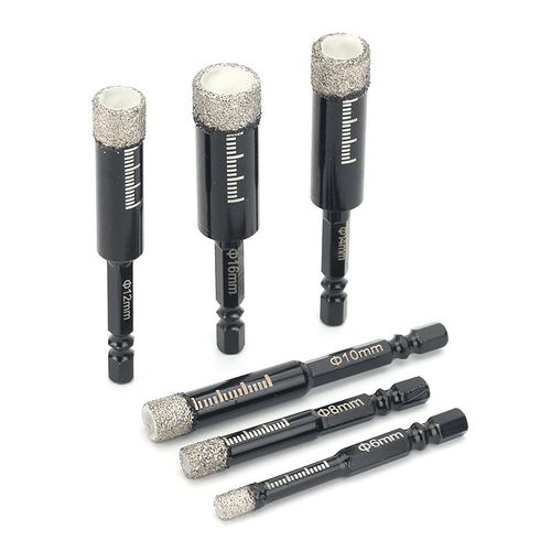 6-16mm Hex Shank Cobalt Diamond Dry Drill Bit, No. 406 Steel Sand Drill Bit, Center Marble Cutter  (Two Sets 6-16mm Hole Opener Kit)
