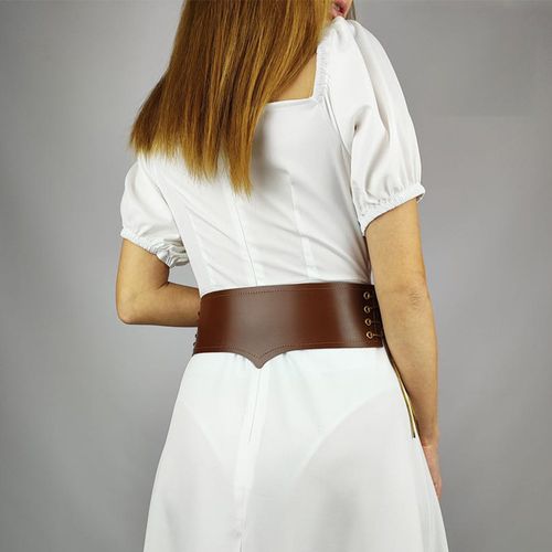 Women Renaissance Corset Belt,Medieval Leather Wide Belt for Women,Thick Cinch Obi Belt Ren Faire Accessories for Dress