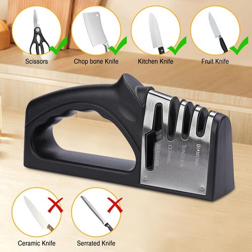 4-In-1 Kitchen Knife Sharpener, Multi-Functional Knife Sharpening Kit, Stylish Kitchen Accessories Suitable For Kitchen Knives, Chef Knives, Precision Knives And Scissors