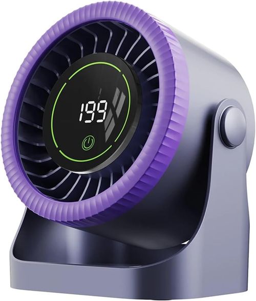 Desk Fan Portable Fit For Fan Small Table Fan With 199 Gear 6000Mah USB Rechargerable Wall Mount Fan Kitchen Home Office(Purple)