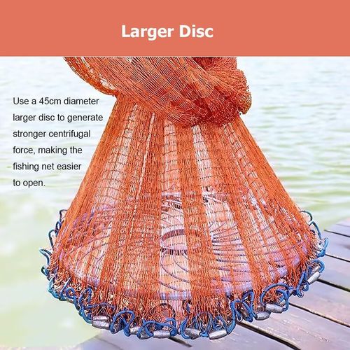 Throw Cast Net for Salt & Freshwater, Casting Fishing Net with Needle Shuttle, Spin Network Bait Fish Net for Beginners