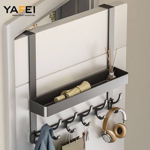 Over the Door Hooks Organize Hanger with Hooks Baskets Free Punch Door Back Hook Storage Rack