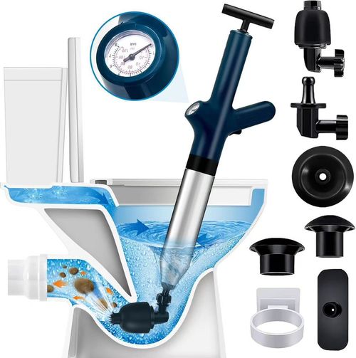 Remover Stainless Steel 304 Air-Pressure Toilet Plunger - Kitchen/Bathroom Drain Clog Tool