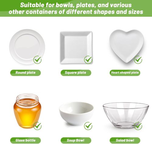 600Pcs Reusable Elastic Food Bowl Storage Covers, Sublaga Bowl Covers, Dish Plate Covers, Alternative to foil, Plastic Wrap,BPA Free