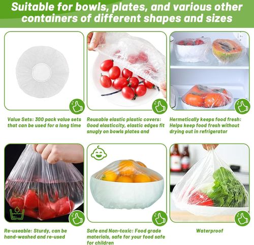 600Pcs Reusable Elastic Food Bowl Storage Covers, Sublaga Bowl Covers, Dish Plate Covers, Alternative to foil, Plastic Wrap,BPA Free