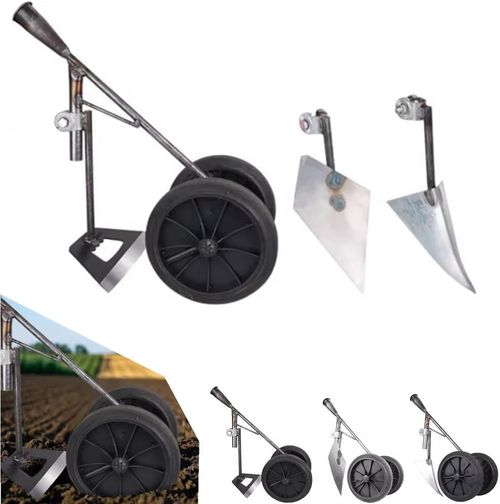 3-in-1 Weeding and loosening Hoe kit,Multifunctional Gardening Tool,Two-Wheeled Push Hoe plow,Soil Cleaning Tools