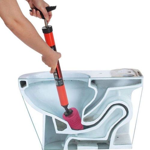 Portable Household 1pcs Pneumatic Toilet Cleaner Handheld Plastic Tool for Blocked Sewer Pipes Bathroom Snake Drain Clog Remover（2 pieces）