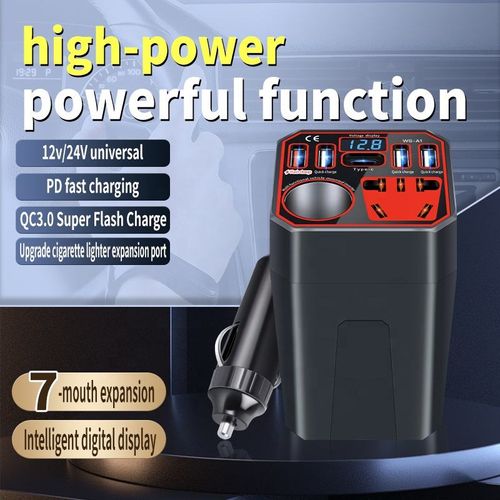 Car Charger 12V24V to 220V Universal High-power Inverter for Fast Charging of Cars and Trucks, Cigarette Socket