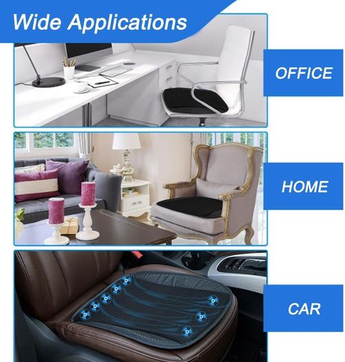 Universal Ventilated Car Seat Cushion with USB Interface Quick Cooling Three-Speed Adjustable Seat Cushion Suitable for All Car Seats, Home and Office Chairs