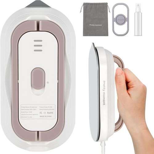 Mini Travel Iron with Adaptive Global Voltage, 100-230V Portable Dry Iron for Clothes (No Steam), 10s Heat Up, Non-Stick Soleplate, Ultra-Lightweight, Ideal for Sewing, Quilting and Handcraft