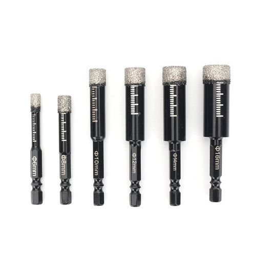 6-16mm Hex Shank Cobalt Diamond Dry Drill Bit, No. 406 Steel Sand Drill Bit, Center Marble Cutter  (Two Sets 6-16mm Hole Opener Kit)