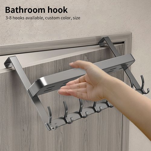Over the Door Hooks Organize Hanger with Hooks Baskets Free Punch Door Back Hook Storage Rack