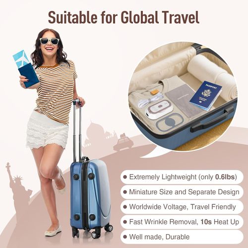 Mini Travel Iron with Adaptive Global Voltage, 100-230V Portable Dry Iron for Clothes (No Steam), 10s Heat Up, Non-Stick Soleplate, Ultra-Lightweight, Ideal for Sewing, Quilting and Handcraft