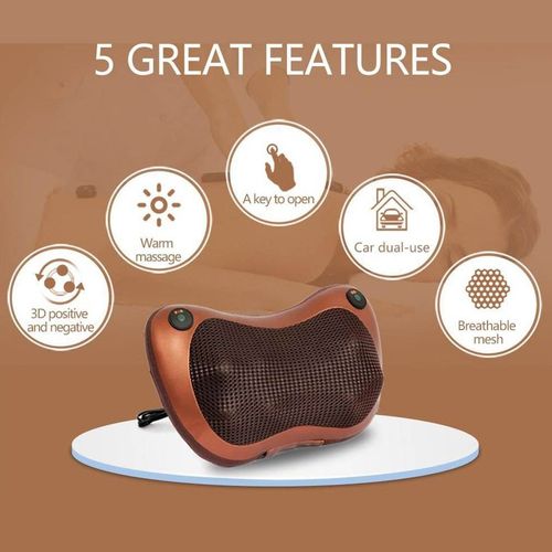 Car Massager for Neck, Back and Waist  Multi-Functional kneading Electric Massager  car Pillow for Cervical and Lumbar Spine