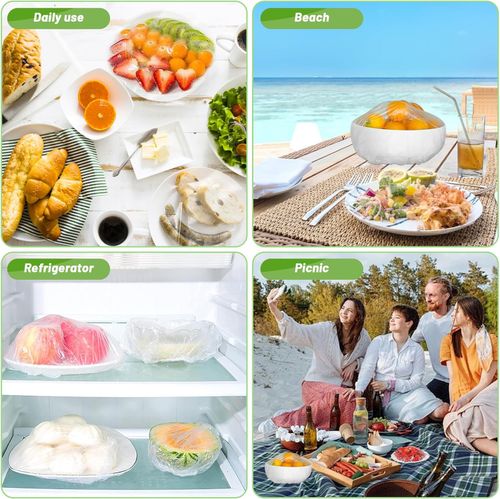 600Pcs Reusable Elastic Food Bowl Storage Covers, Sublaga Bowl Covers, Dish Plate Covers, Alternative to foil, Plastic Wrap,BPA Free