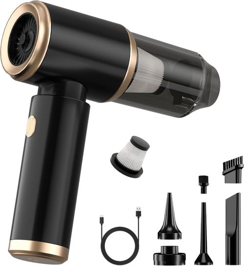 Handheld Car Vacuum Portable Cordless, 20000PA High Power 4 in 1 Vacuum Cleaner & Air Duster & Air Blower with 4000mAh Brushless Motor and Multi-Nozzles for Car (20000 PA-Black)