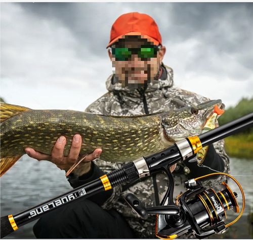 Carbon fiber telescopic fishing rod set, with spinning reel and rod combination, suitable for saltwater, freshwater, ice fishing, and bass fishing gear (three sets)