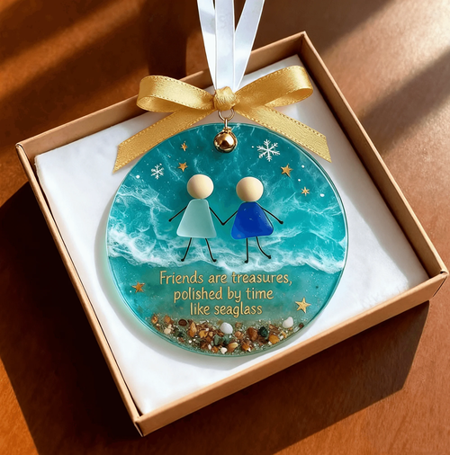 🌊Friendship Sea Glass Christmas Ornament✨Shaped by Nature