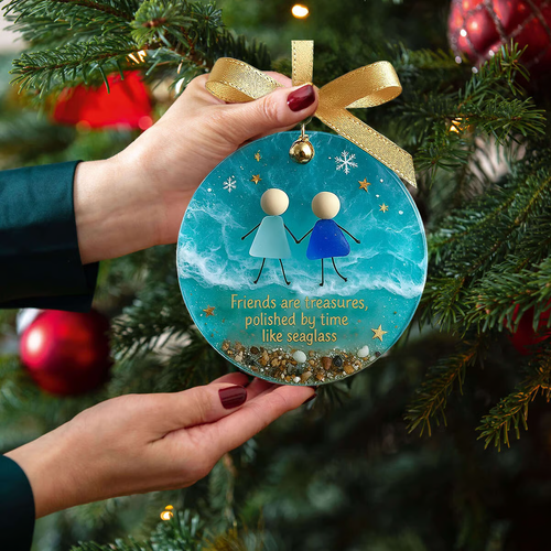 🌊Friendship Sea Glass Christmas Ornament✨Shaped by Nature