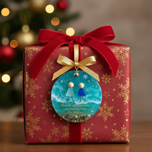 🌊Friendship Sea Glass Christmas Ornament✨Shaped by Nature