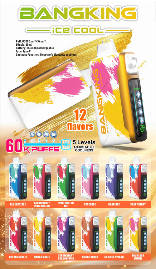 Bang king 60000口-5檔可調冰度 一次性拋棄式 一次性電子煙-新品上市
