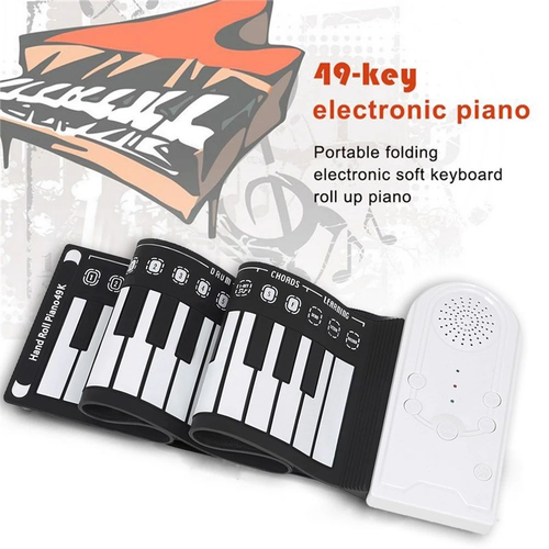 Piano digital de enrolar com 49 teclas