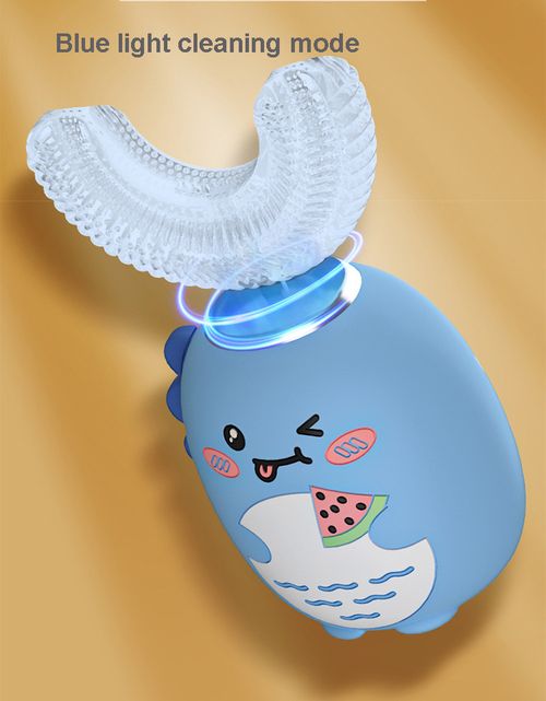 Rechargeable 3D food grade silicone U animal children electric toothbrush 351 sales