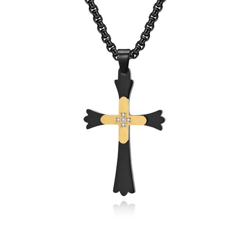 Stainless Steel Pendant Finishing Cross Necklaces Jewelry for Women Men's Gift